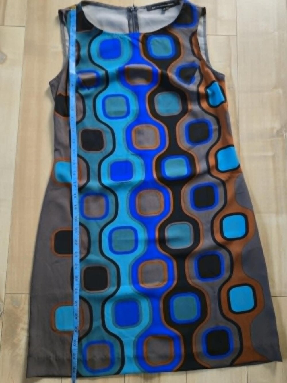 La Fée Maraboutée Geometric Print Midi Dress Size 38 Made In Italy Mod Retro - Picture 5 of 14